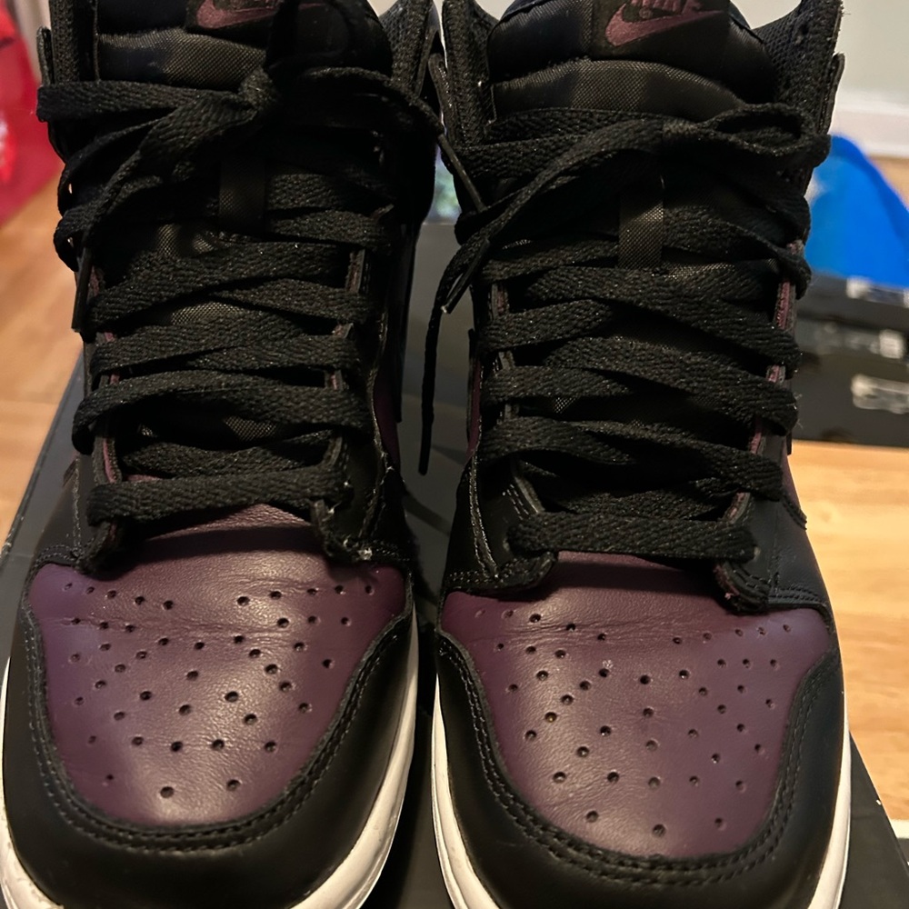Nike Black and Purple High-Top Sneakers